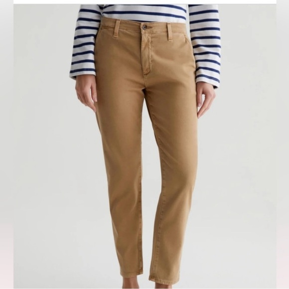 Ag Adriano Goldschmied Womens Khaki Pants tailored Trousers Size 28R - Picture 1 of 13